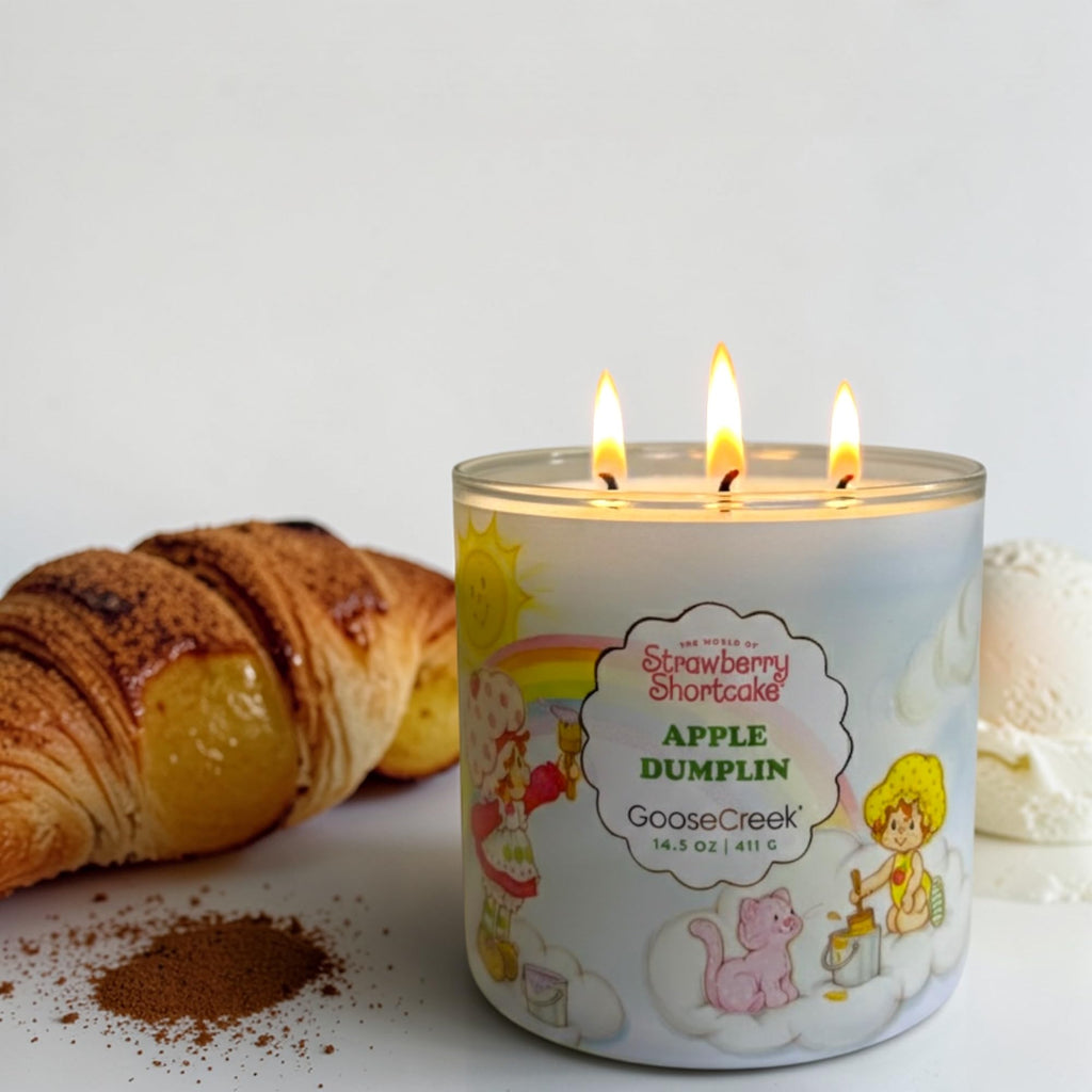 Strawberry Shortcake Apples Dumplin Scented Candle with Artisanal Soap Gift, 14.5 oz, Baked Apples and Cinnamon Sugar Fragrance