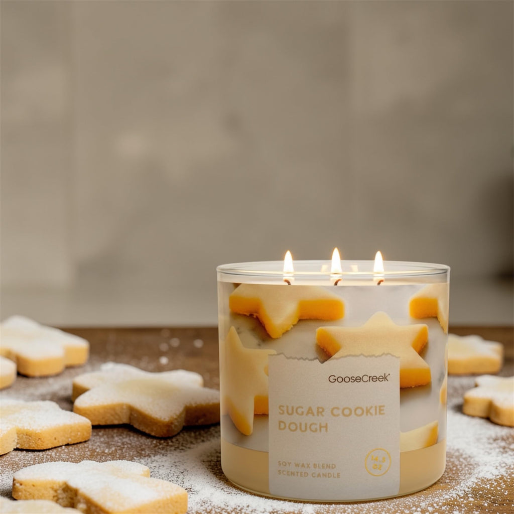 Sugar Cookie Dough Scented Candle, Soy Wax Blend, 3-Wick, 14.5 oz, Sweet Cookie Dough, Vanilla Extract, Spiced Vanilla