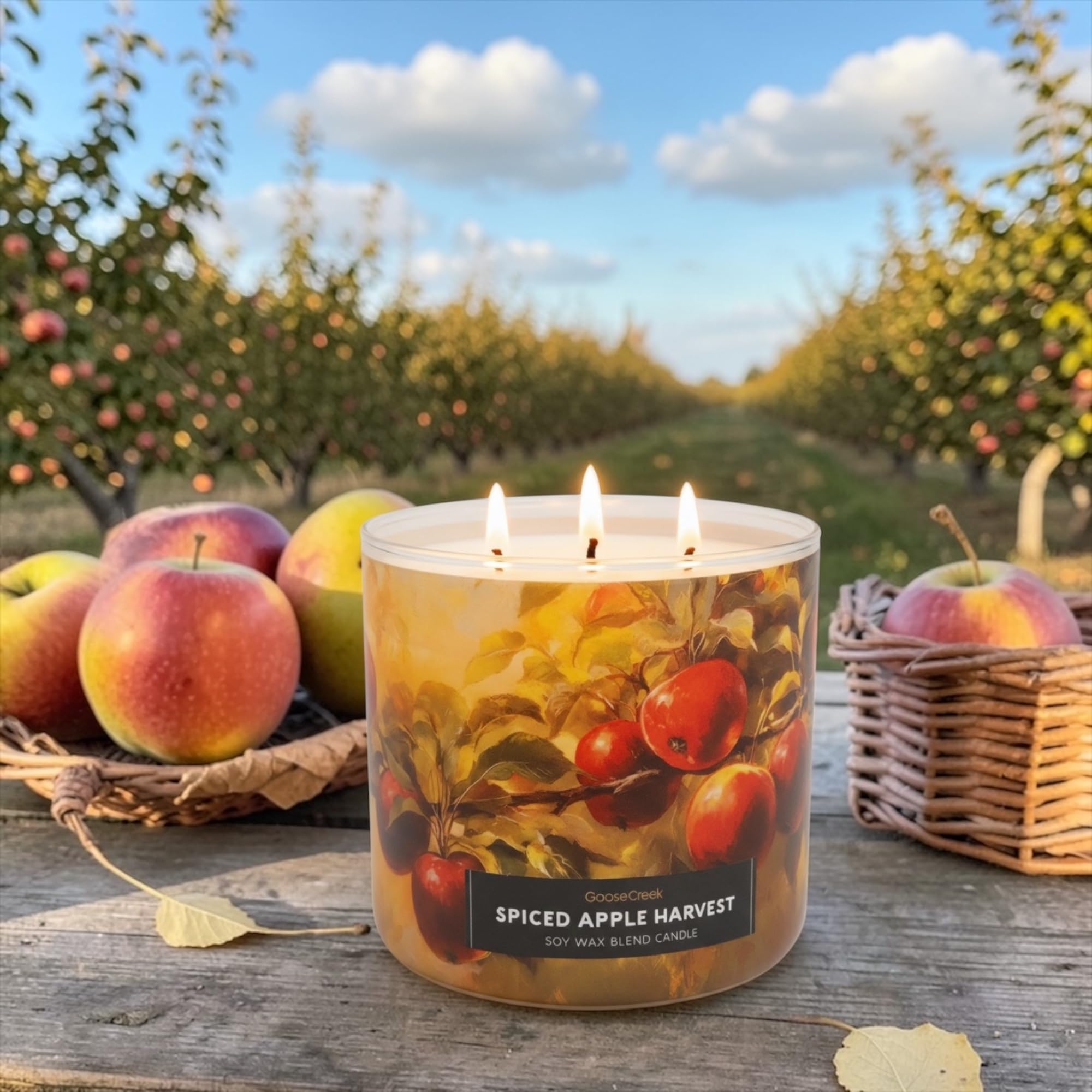 Spiced Apples Harvest Soy Wax Blend Candle, Honeycrisp Apples, Cinnamon Sticks, Clove Buds Scent