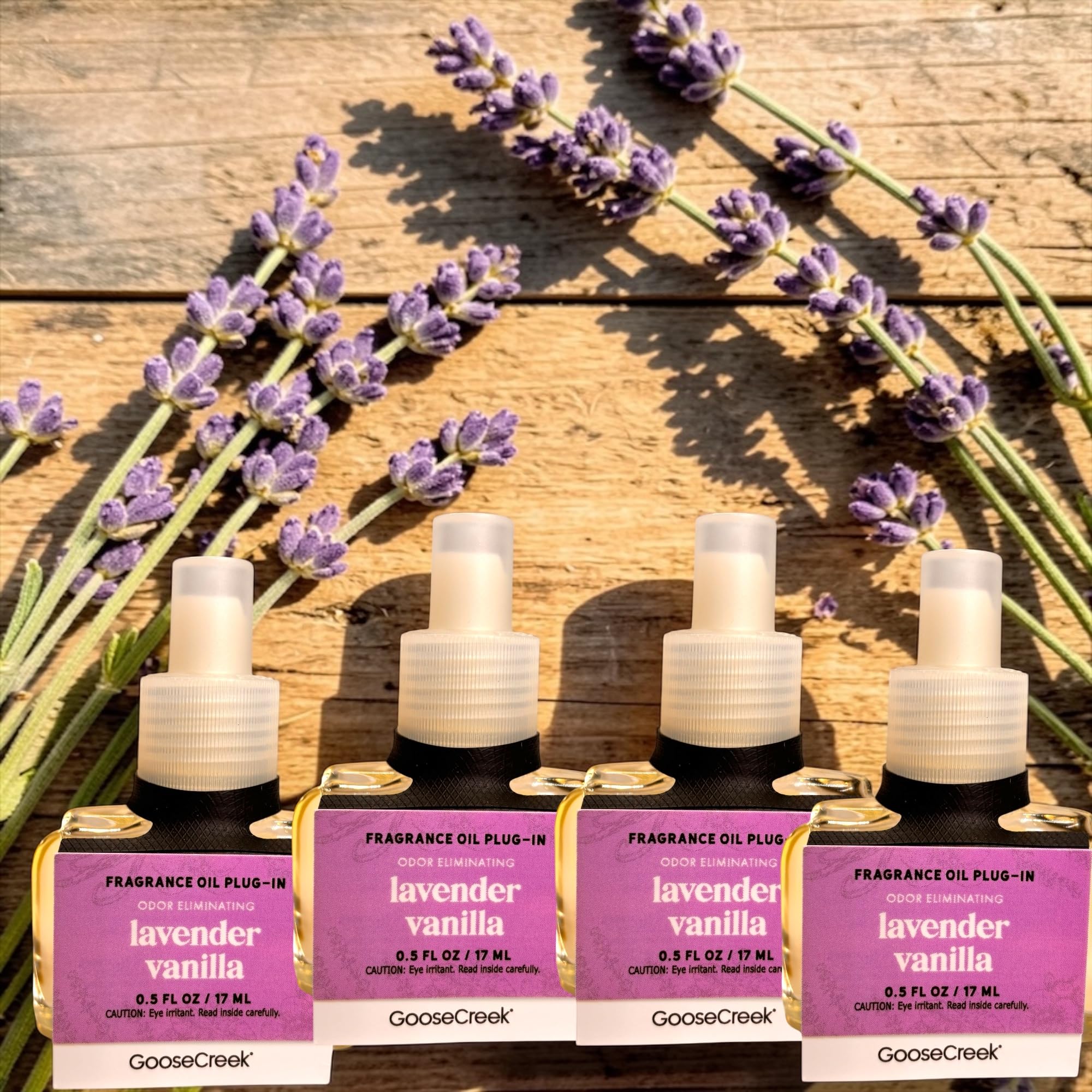 Lavender Vanilla Fragrance Oil Plug-In Refills, Odor Eliminating, 0.5 FL OZ, 4 Pack