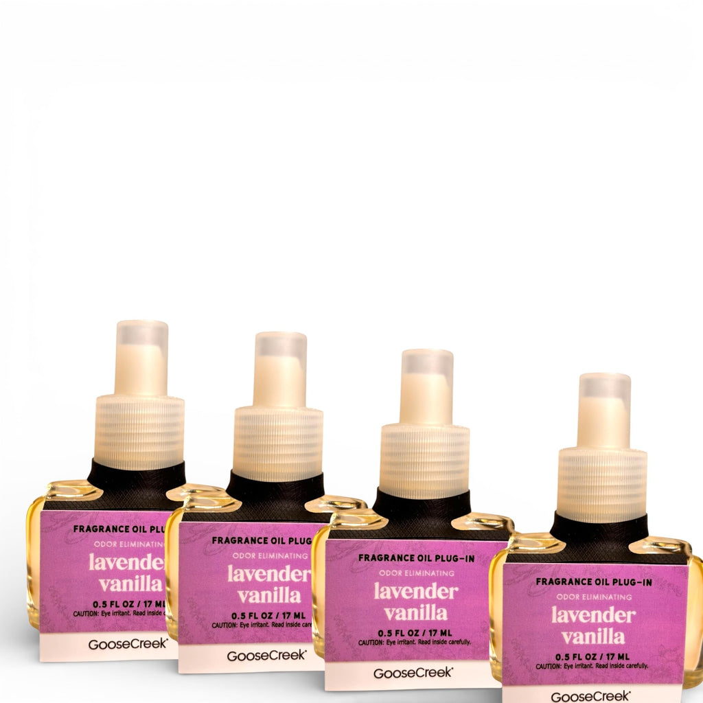 Lavender Vanilla Fragrance Oil Plug-In Refills, Odor Eliminating, 0.5 FL OZ, 4 Pack
