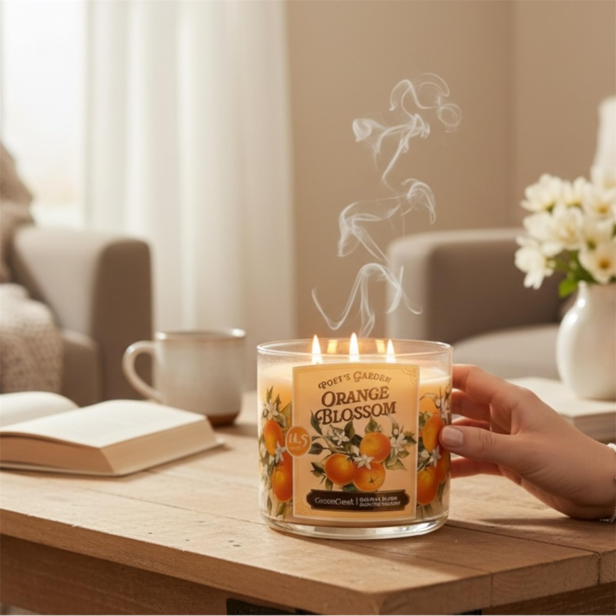 Goose Creek Poet's Garden Orange Blossom Scented Candle, Soy Wax Blend, 14.5 oz
