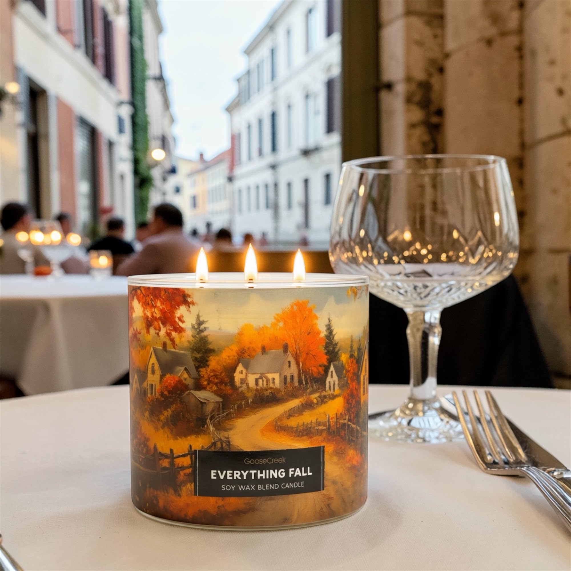 Everything Fall Soy Wax Blend Candle, 3-Wick, Apples Peel, Pumpkin, Autumn Spice and Cedarwood Scented