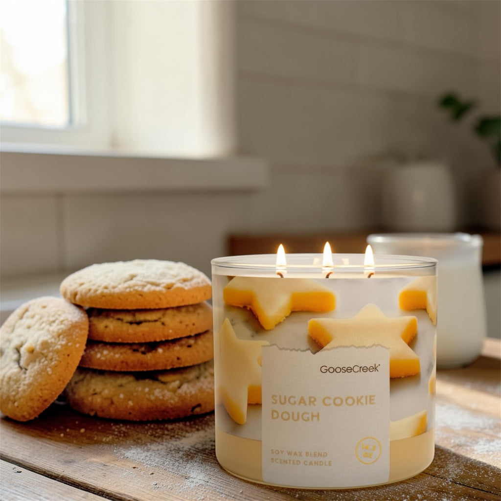 Sugar Cookie Dough Scented Candle, Soy Wax Blend, 3-Wick, 14.5 oz, Sweet Cookie Dough, Vanilla Extract, Spiced Vanilla