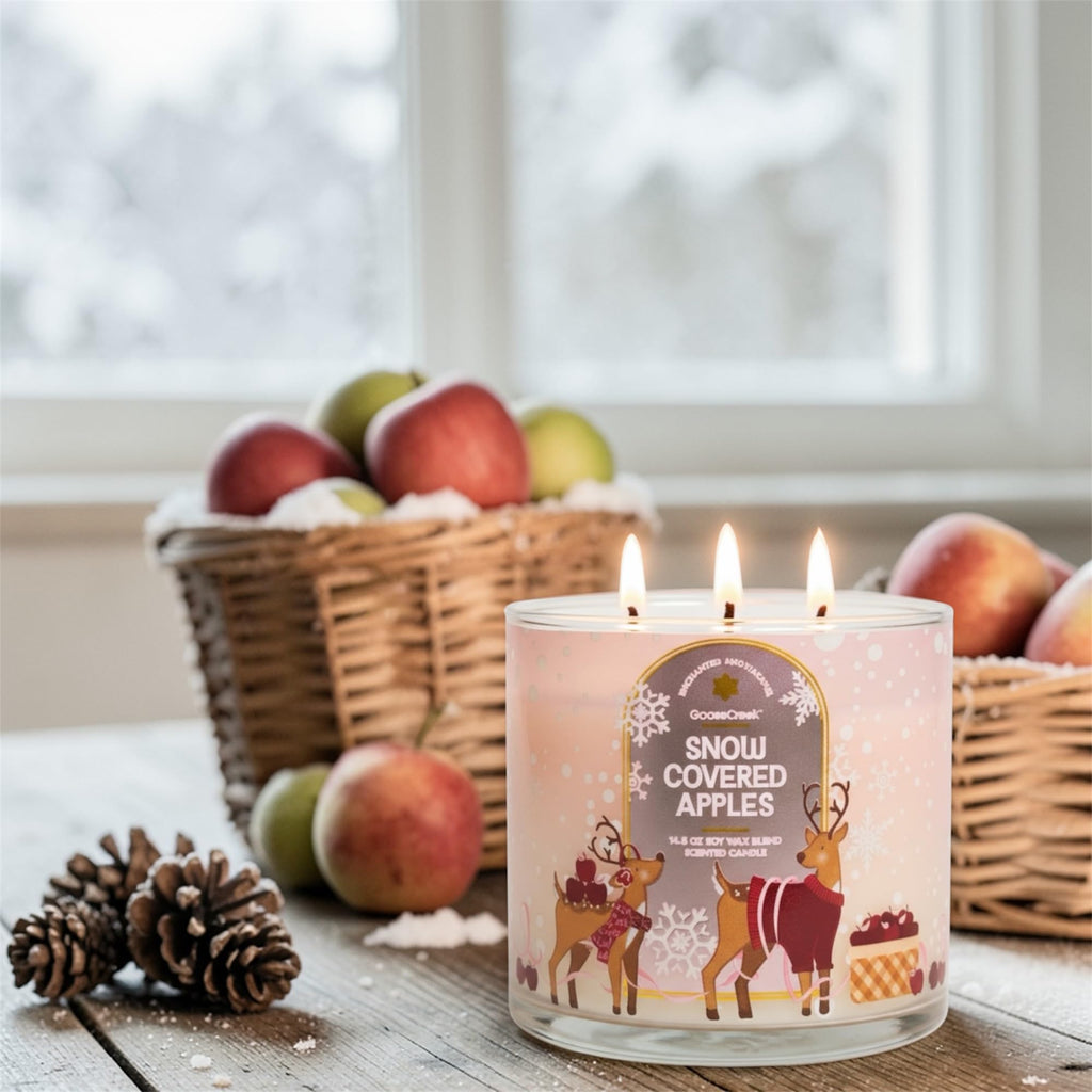 Snow Covered Apples Scented Candle, 3-Wick, Soy Wax Blend, 14.5 oz, Winter Delight