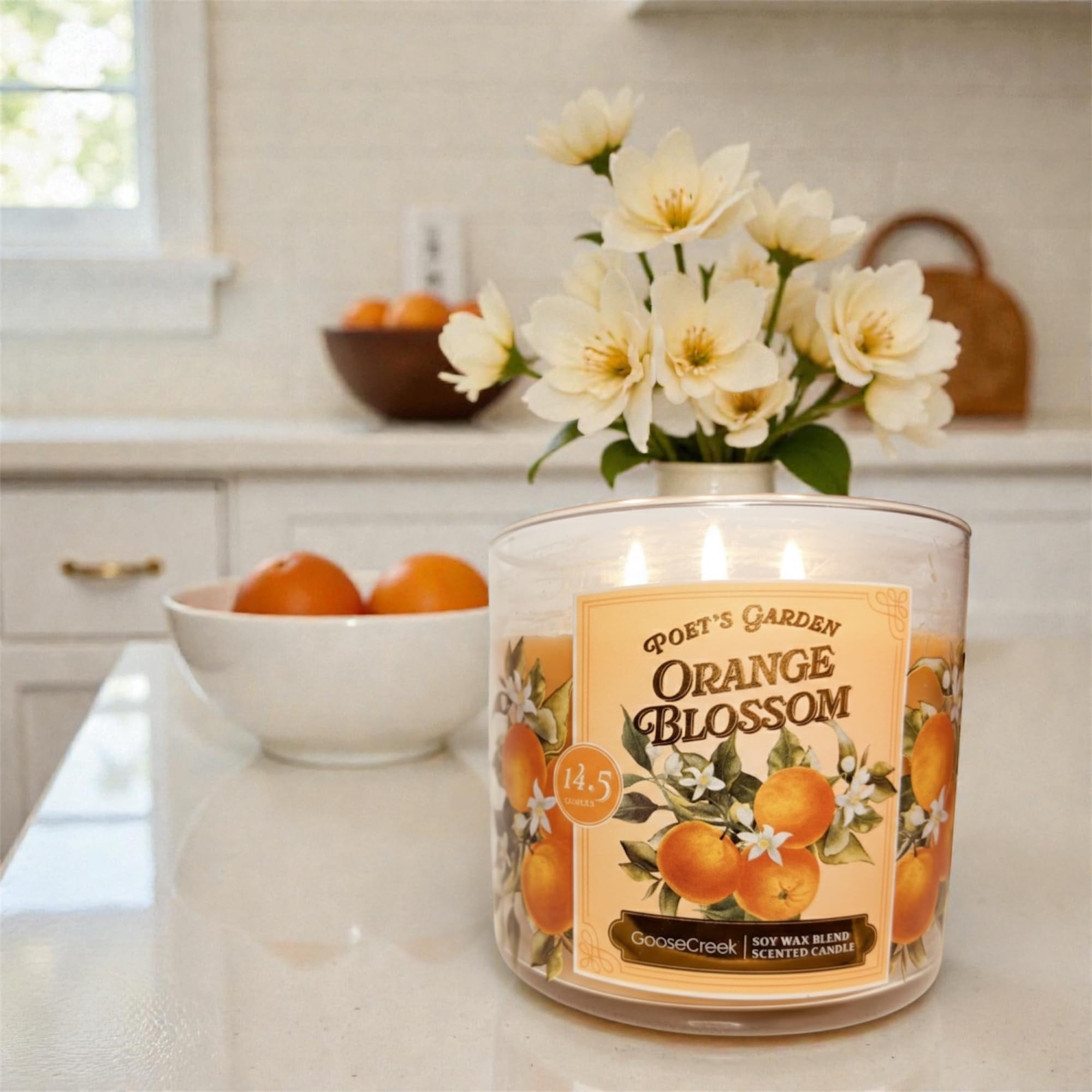 Goose Creek Poet's Garden Orange Blossom Scented Candle, Soy Wax Blend, 14.5 oz