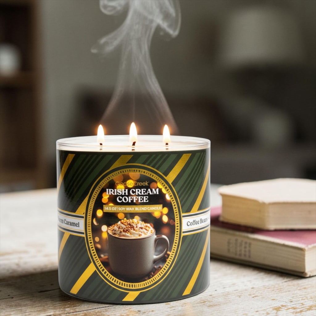 Irish & Cream Coffee Soy Wax Blend Candle, 14.5 oz, Coffee Beans, Sweet Chocolate, Warm Caramel Scent