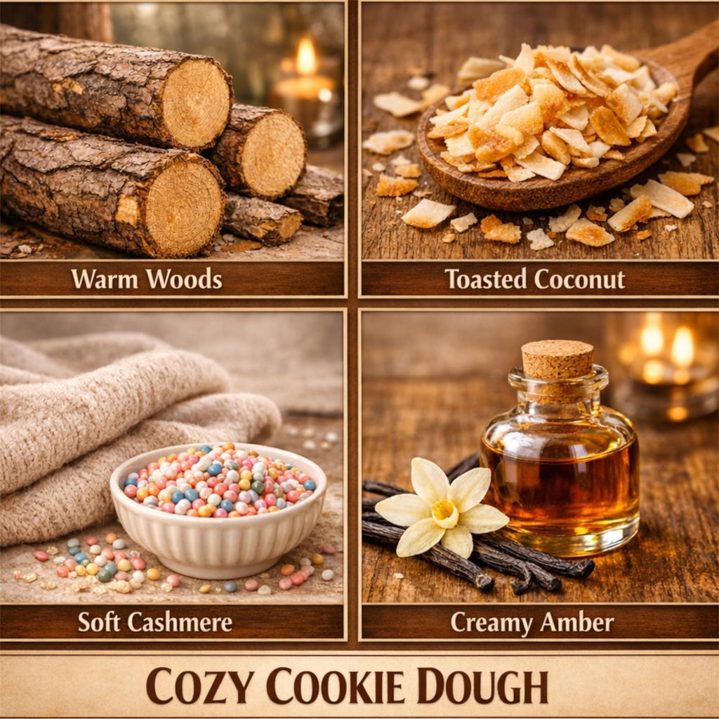 Cozy Home 3-Wick Scented Candle, Soy Wax Blend, Warm Woods, Toasted Coconut, Soft Cashmere, Creamy Amber, 14.5 oz