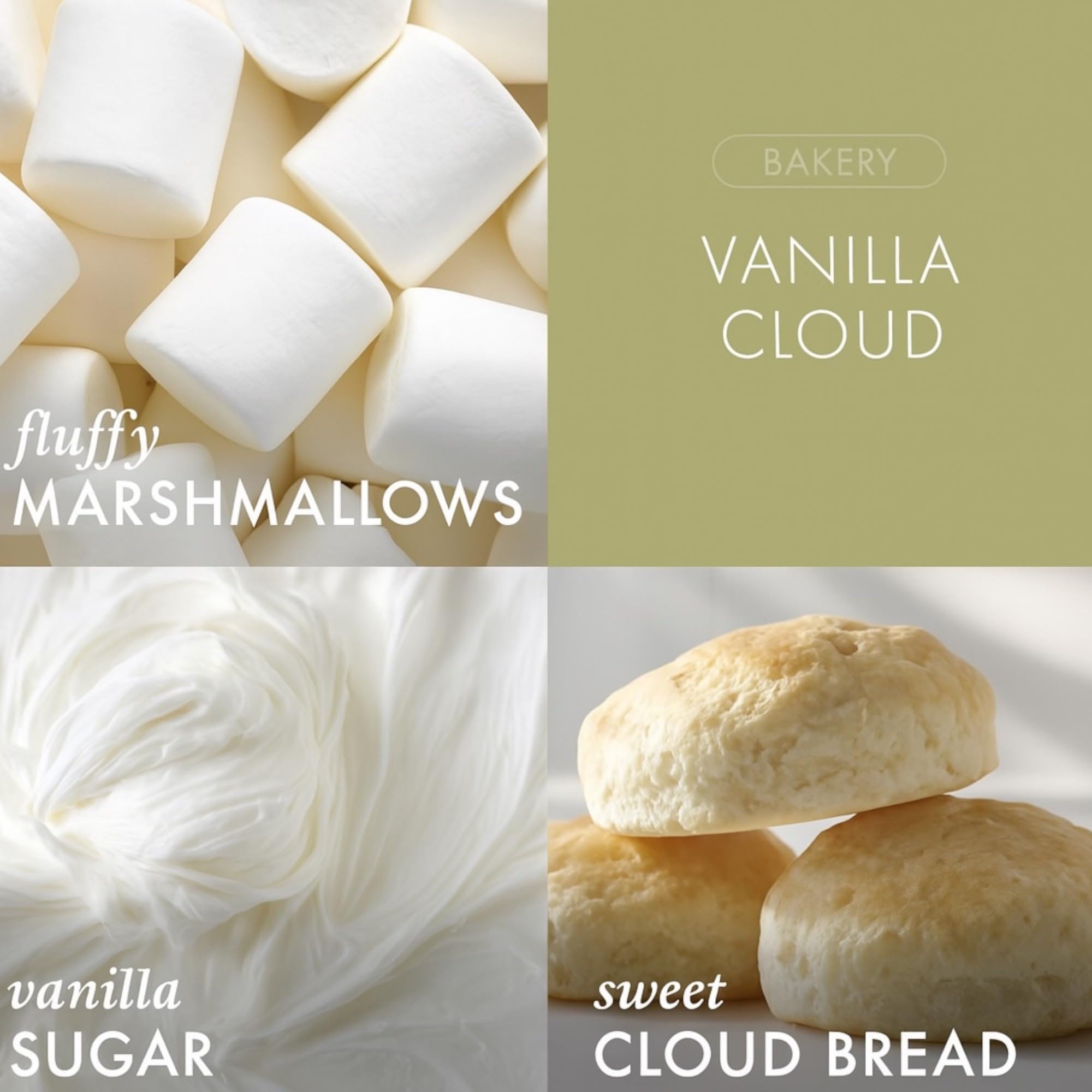 Vanilla Cloud Scented Candle with Artisanal Shortcake Soap Gift, 14.5 oz Soy Wax Blend, Marshmallow and Vanilla Scent