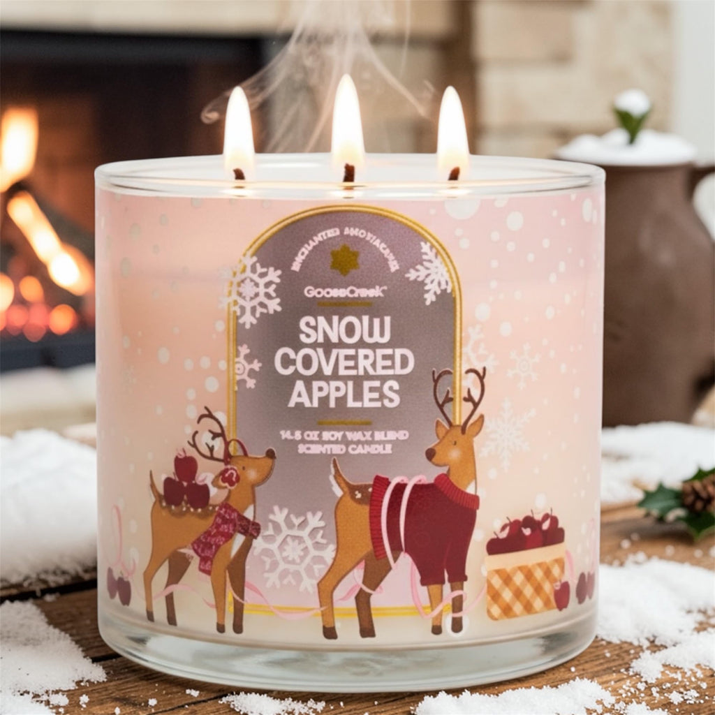 Snow Covered Apples Scented Candle, 3-Wick, Soy Wax Blend, 14.5 oz, Winter Delight