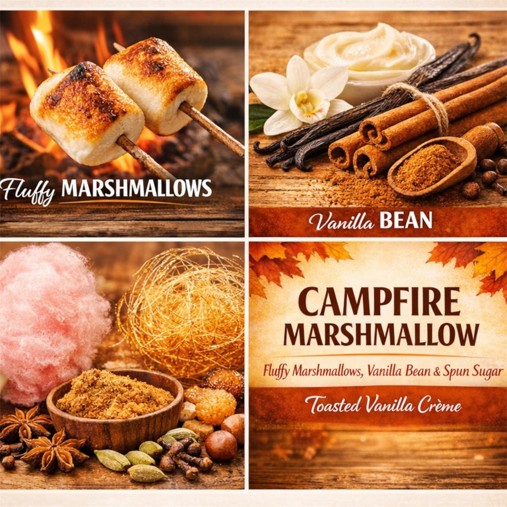 Campfire Marshmallow Soy Wax Blend Candle, 3-Wick, Fluffy Marshmallow, Vanilla Bean & Spun Sugar Scent
